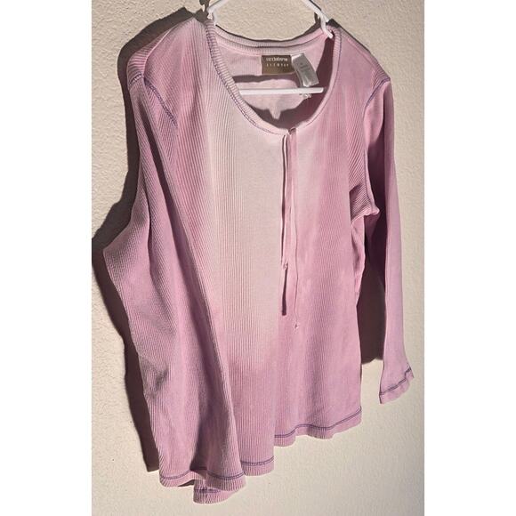 Liz Claiborne Lizwear Pink Long Sleeve Blouse - Medium - Picture 4 of 7